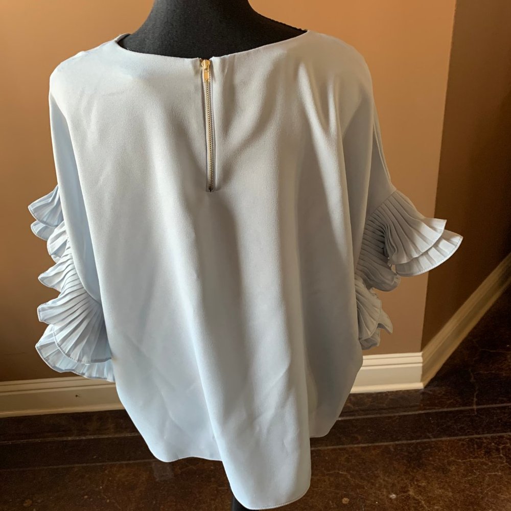 Blue Ruffled Sleeve Top - Picture 5 of 5